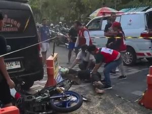Penonton Nyaris Tewas Tertabrak Pebalap Road Race di Jembrana