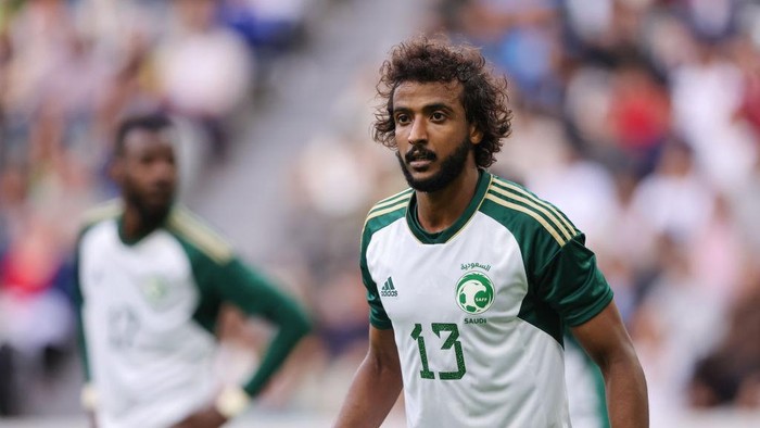 NEWCASTLE UPON TYNE, ENGLAND - SEPTEMBER 12: Yasser Al-Shahrani of Saudi Arabia during the International Friendly between Korea Republic and Saudi Arabia at St James Park on September 12, 2023 in Newcastle upon Tyne, England. (Photo by Matthew Ashton - AMA/Getty Images)