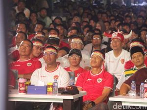 Semarak Nobar Timnas di Polres Pasuruan Kota Berhadiah Kambing