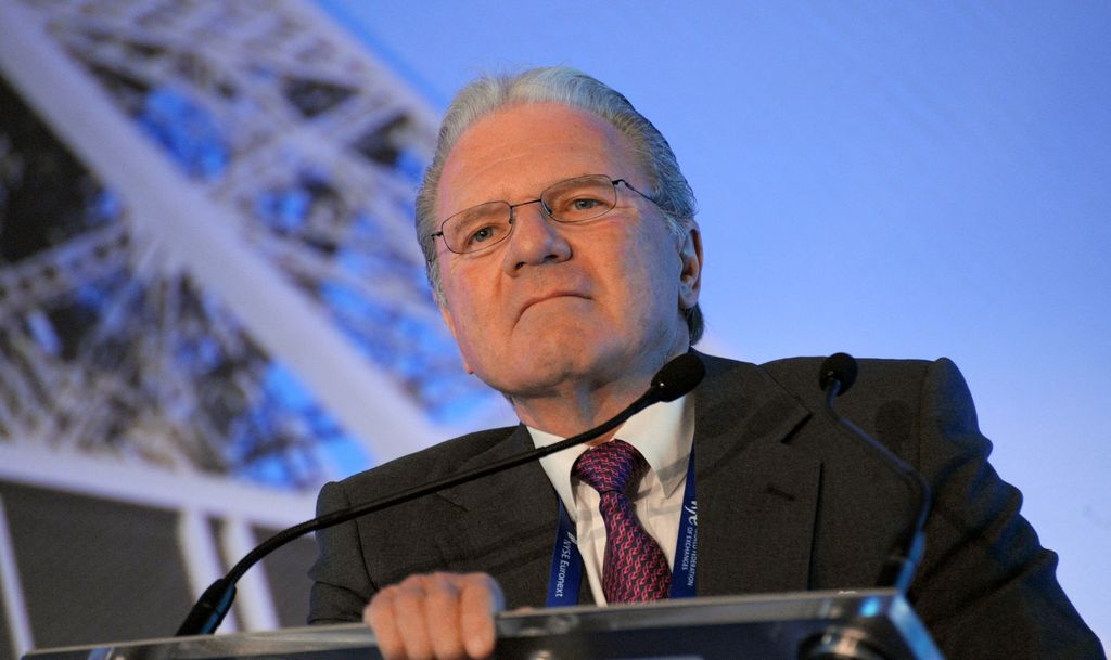 Thomas Peterffy, founder and CEO of Interactive Brokers listens a question after addressing the World Federation of Exchanges (WFE) annual meeting in Paris on October 11, 2010. The WFE groups leading financial markets. AFP PHOTO  ERIC PIERMONT (Photo by Eric PIERMONT / AFP)