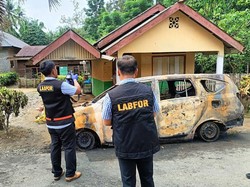Tim Labfor Poldasu Selidiki Kasus Terbakarnya Mobil Timses Cabup Aceh Timur