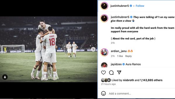 Perayaan Pemain Timnas di Instagram, Hubner Paling Gokil