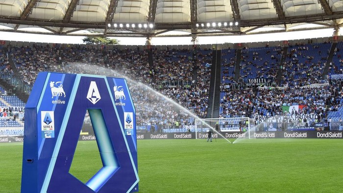 The logo of Serie A Enilive during the Lazio-Genoa match at the Olympic stadium. Rome (Italy), October 27th, 2024 (Photo by Massimo Insabato/Archivio Massimo Insabato/Mondadori Portfolio via Getty Images)