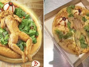Unik! Pizza Topping Kodok Goreng Tepung dan Daun Ketumbar