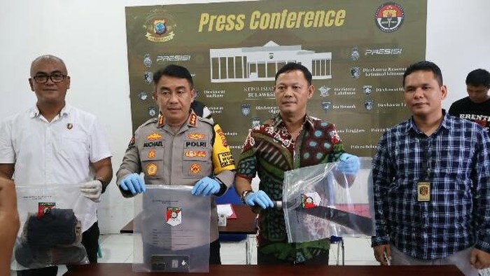 Konferensi pers kasus pembunuhan ibu dan anak di Sangihe, Sulut. Dokumen Istimewa