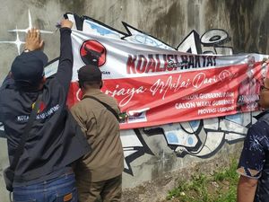 Masa Tenang Pilkada 2024, APK Cakada di Lampung Ditertibkan