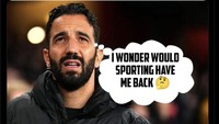 Meme Amorim menyesal latih MU dan ingin balik saja ke Sporting. Foto: dok. Internet/X (Twitter)