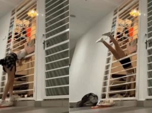 Viral Wanita Terkunci di Luar Lalu Handstand Masuk Rumah, Netizen Nyinyir Viral Wanita Terkunci di Luar Lalu Handstand Masuk Rumah, Netizen Nyinyir