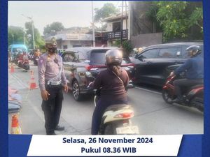 Ada Perbaikan Jalan, Lalin di Ciputat Arah Pasar Jumat Jaksel Macet