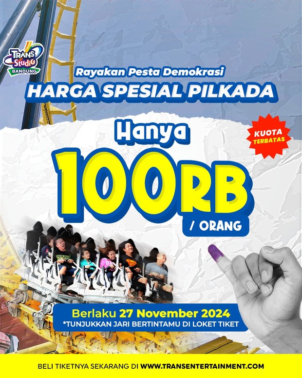 Diskon pilkada Trans Studio Bandung/Foto: Instagram @transstusio.bandung