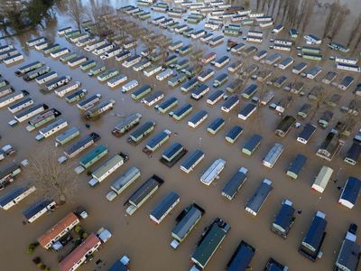 Foto Udara Banjir di Northampton Inggris