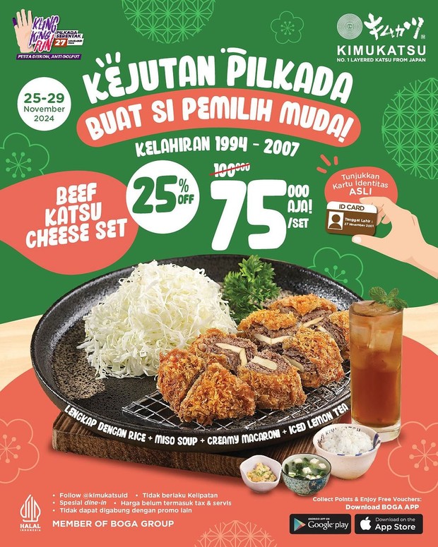 Promo pilkada Kimukatsu/Foto: Instagram @kimukatsuid