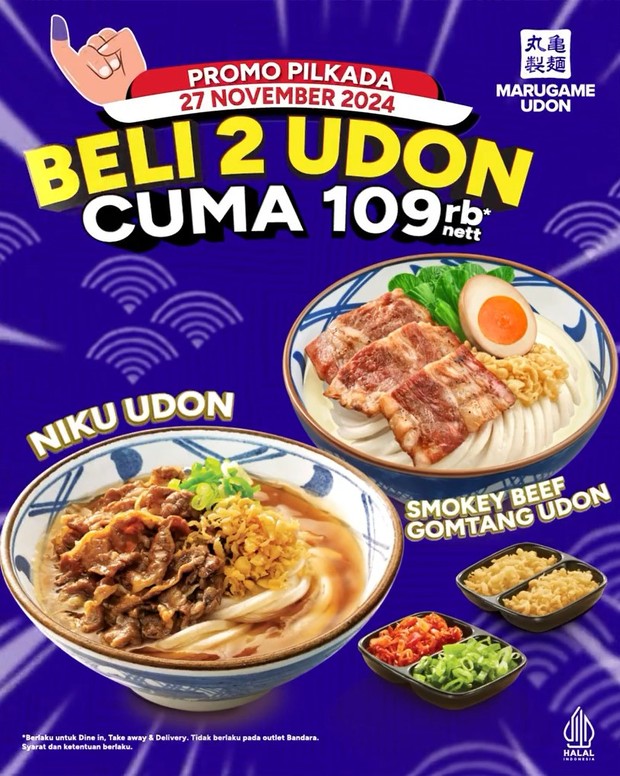 Promo pilkada Marugame Udon/Foto: Instagram @marugameudon