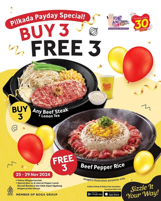 Promo pilkada Pepper Lunch/Foto: Instagram @pepperlunchid