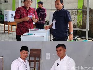 Momen Dua Calon Wali Kota Blitar Nyoblos di TPS Dekat Rumahnya