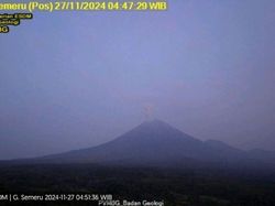 Gunung Semeru 3 Kali Erupsi, Tinggi Kolom Letusan Capai 1 Km