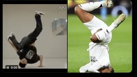 Mbappe nyungsep atau lagi breakdance nih? Foto: dok. Internet/X (Twitter)
