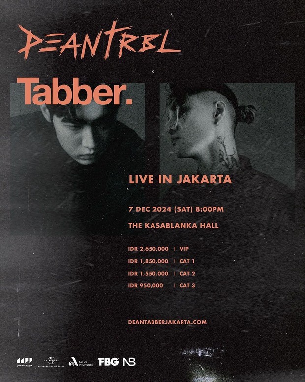 Poster konser DEAN & Tabber di Jakarta/ Foto: instagram.com/flabbergastproductions Poster konser DEAN & Tabber di Jakarta/ Foto: instagram.com/flabbergastproductions
