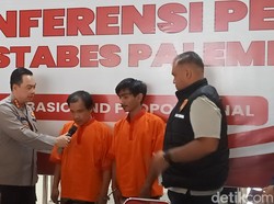 2 Pria Palembang yang Curi Motor Ancam Korban Pakai Sajam Ditangkap Polisi