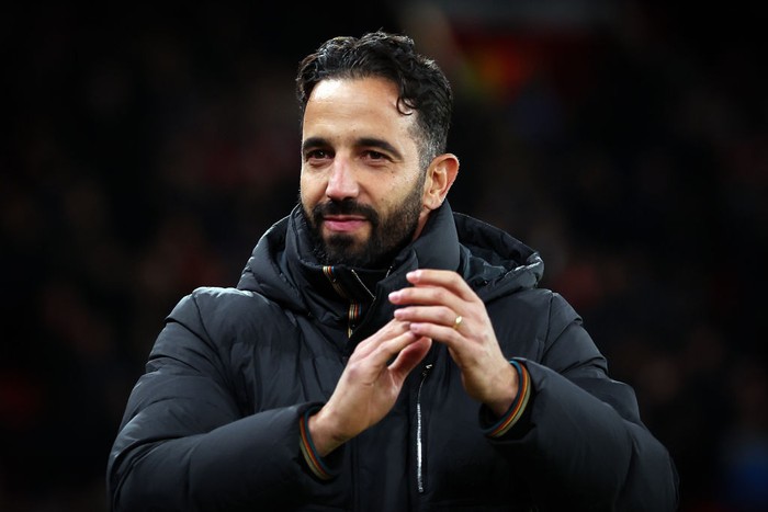 MANCHESTER, ENGLAND - NOVEMBER 28: Ruben Amorim Manager/Head Coach of Manchester United during the UEFA Europa League 2024/25 League Phase MD5 match between Manchester United and FK Bodo/Glimt at Old Trafford on November 28, 2024 in Manchester, England. (Photo by Marc Atkins/Getty Images)