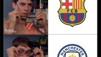 Tahu gak kalau Barca cuma dapat 1 poin dari 3 laga terakhir di LaLiga? Diledek sudah kayak Man City deh! Foto: dok. Internet/X (Twitter)