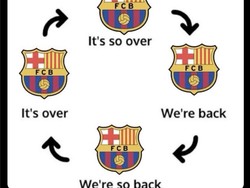 Apa iya siklus Barca kayak begini? Saat bangkit dan kian pede, eh ambruk dan kian terpuruk, terus begitu berulang kali. Foto: dok. Internet/X (Twitter)