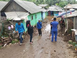 Banjir di Kampung Raas Sendangbiru Malang Berangsur Surut