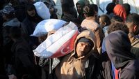 Senangnya Warga Gaza Terima Bantuan Tepung