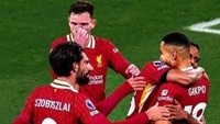 Ini penampakan yang sama saat diperbesar. Terlihat bahwa Salah bertubuh Szoboszlai ini sekadar contoh momen yang diambil pada waktu tepat. Foto: dok. Internet/X (Twitter)