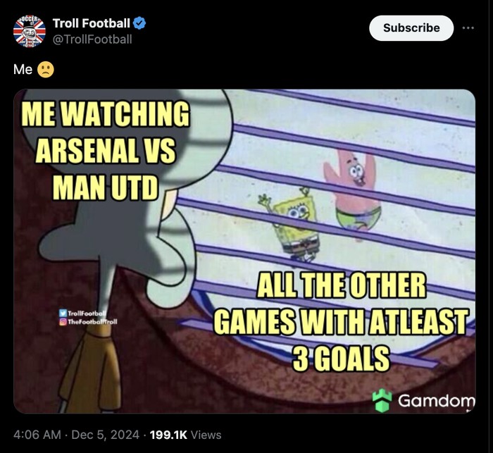 Meme Arsenal Kalahkan MU