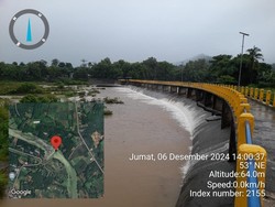 Bendung Leko Pancing Maros Naik Status Waspada, Ketinggian Air 60 Cm