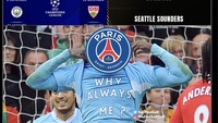 Meme yang meledek nasib PSG, setelah mendapat lawan berat di Piala Dunia Antarklub seperti halnya di Liga Champions. Foto: dok. Internet/X (Twitter)