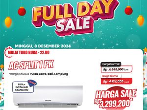 AC 1 PK + Bonus Instalasi Rp 3,2 Juta Cuma di Transmart Full Day Sale!