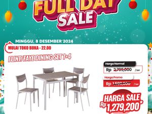 Transmart Full Day Sale! Satu Set Meja Makan Banting Harga Jadi Rp 1,2 Juta