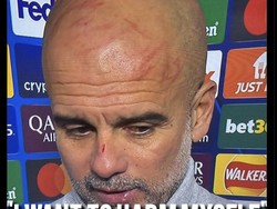 Muncullah foto Pep ketika ada bekas luka di hidung dan kepala. Kali ini Foto: dok. Internet/X (Twitter)