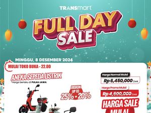 Beli Sepeda Listrik Hemat hingga Rp 2,7 Jutaan di Transmart Full Day Sale Beli Sepeda Listrik Hemat hingga Rp 2,7 Jutaan di Transmart Full Day Sale