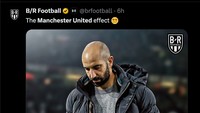 Pusing banget Ruben Amorim sampai botak gini gara-gara melatih MU. (Foto: Twitter @brfootball)