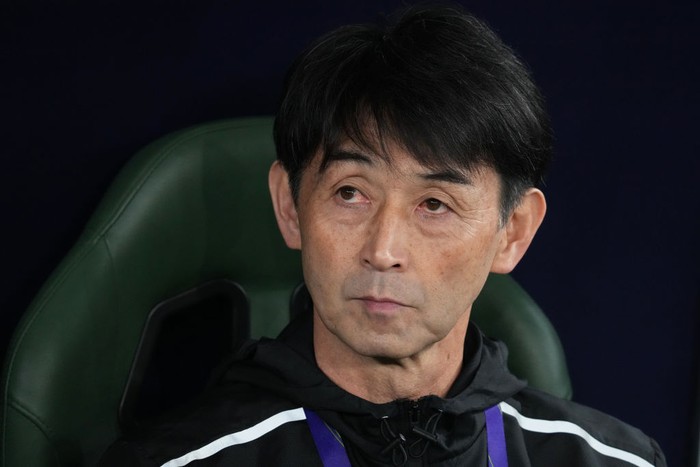 AL RAYYAN, QATAR - JANUARY 25: Thailand head coach Masatada Ishii looks on prior to the AFC Asian Cup Group F match between Saudi Arabia and Thailand at Education City Stadium on January 25, 2024 in Al Rayyan, Qatar. (Photo by Etsuo Hara/Getty Images)