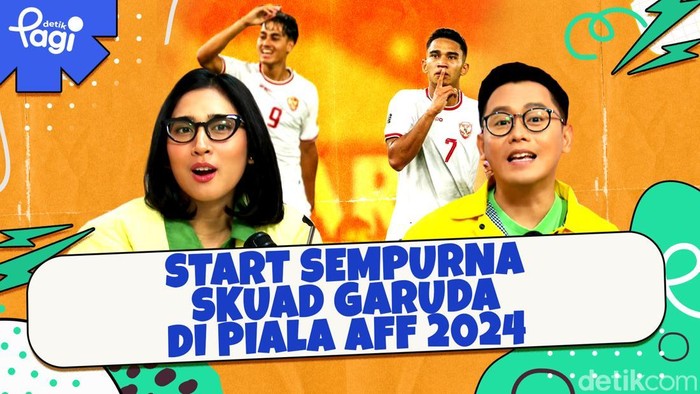 Detik Pagi edisi Selasa, 10 Desember 2024 membahas Start Sempurna Skuad Garuda di Piala AFF 2024