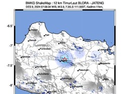 Gempa M 3,9 Goyang Blora Pagi Ini