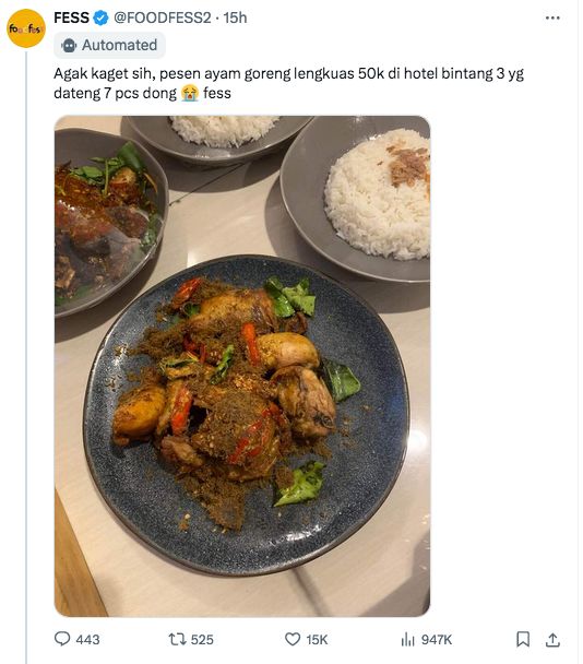 Beli Ayam Goreng di Hotel Rp 50 Ribu, Wanita Ini Justru Kena Nyinyir