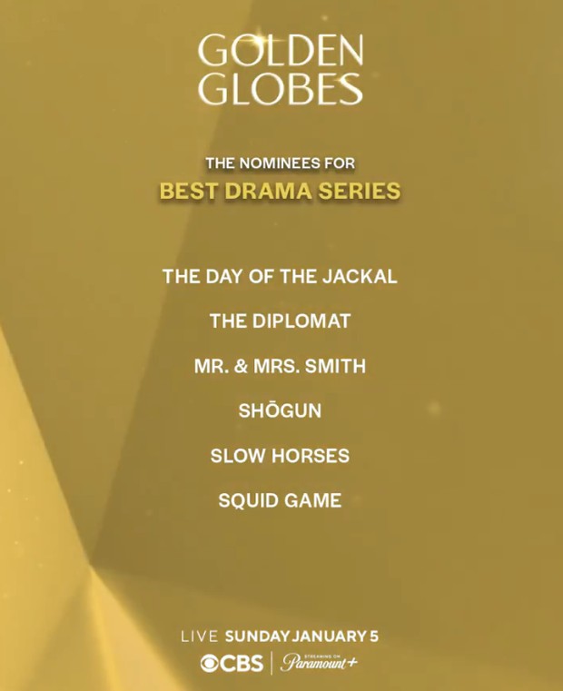 Nominasi untuk drama terbaik/ Foto: x.com/goldenglobes