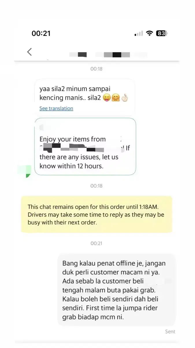 Pesan Sebotol Minuman Jam 12 Malam, Wanita Ini Disumpahi Ojol