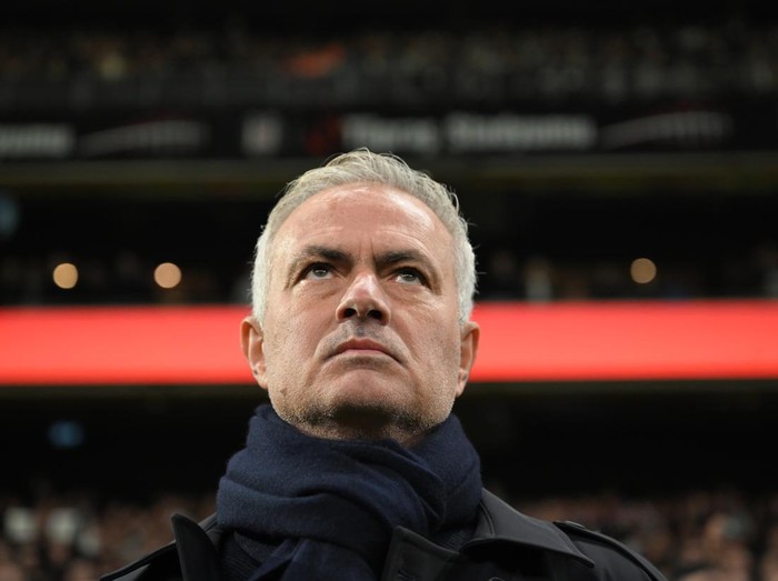 ISTANBUL, TURKIYE - DECEMBER 7: Head coach of Fenerbahce, Jose Mourinho follows the Turkish Super Lig week 15th football match between Besiktas and Fenerbahce at Tupras Stadium in Istanbul, Turkiye on December 07, 2024. (Photo by Elif Ozturk/Anadolu via Getty Images)