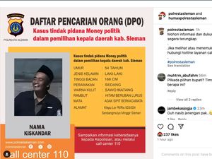 1 Tersangka Politik Uang di Sleman Ditetapkan Masuk DPO 1 Tersangka Politik Uang di Sleman Ditetapkan Masuk DPO