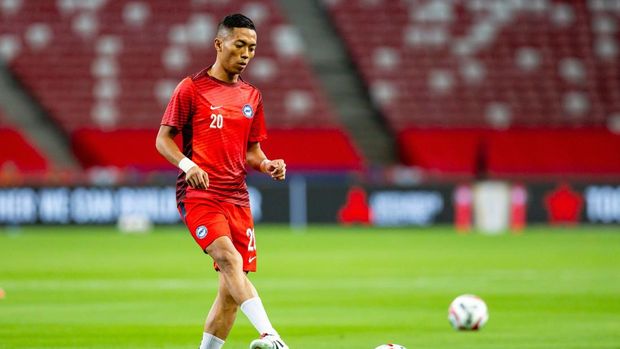 Penyerang Singapura Shawal Anuar saat persiapan melawan Kamboja di Piala AFF 2024. (Dok. FAS)