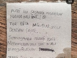 Teganya Ibu Buang Bayi di Bawah Pohon-Tinggalkan Surat Bertulis Maaf