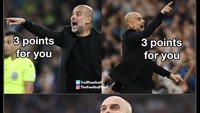 Pep dibilang dermawan usai teken kontrak baru, suka bagi-bagi 3 poin untuk tim lawan! Foto: dok. Internet/X (Twitter)