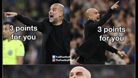 Meme Pep Guardiola sang Dermawan, Doyan Bagi-bagi 3 Poin buat Lawan