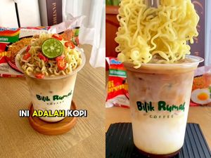 Nyeleneh! Kafe Ini Tawarkan Es Kopi Topping Indomie Goreng Nyeleneh! Kafe Ini Tawarkan Es Kopi Topping Indomie Goreng